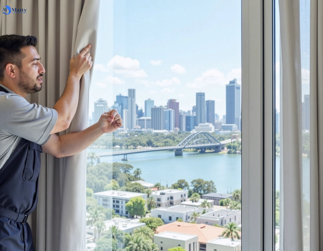 Professional curtain steam cleaning service waterford QLD by Matty Curtain Cleaning
